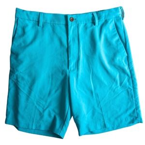 CHAPS RALPH LAUREN Golf Men Chino Shorts Flat Front Size W34 Aqua Stretch 9" Ins